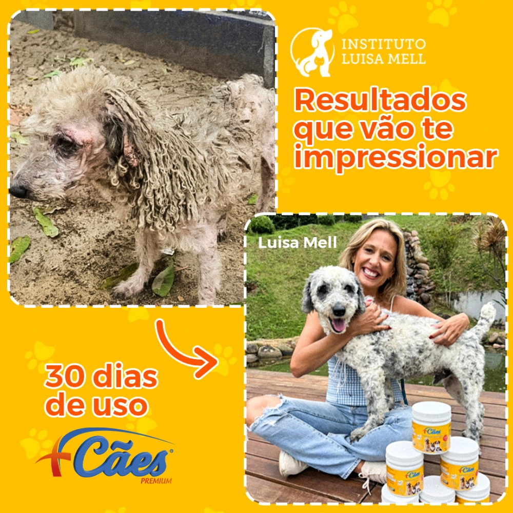 2 POTES 250G CADA DE SUPLEMENTO +CÃES (FRETE GRÁTIS)