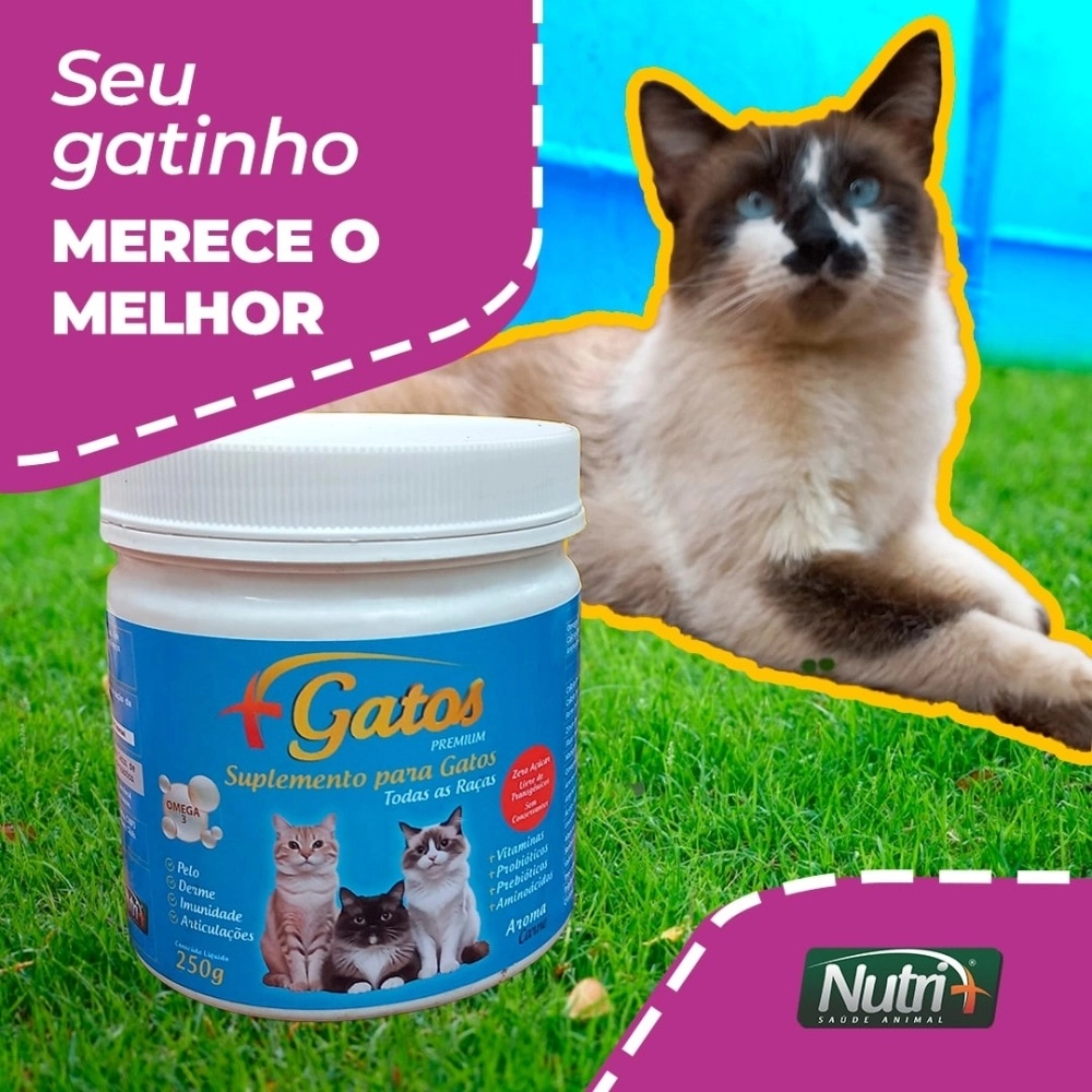 2 POTES 250G CADA DE SUPLEMENTO +GATOS (FRETE GRÁTIS)