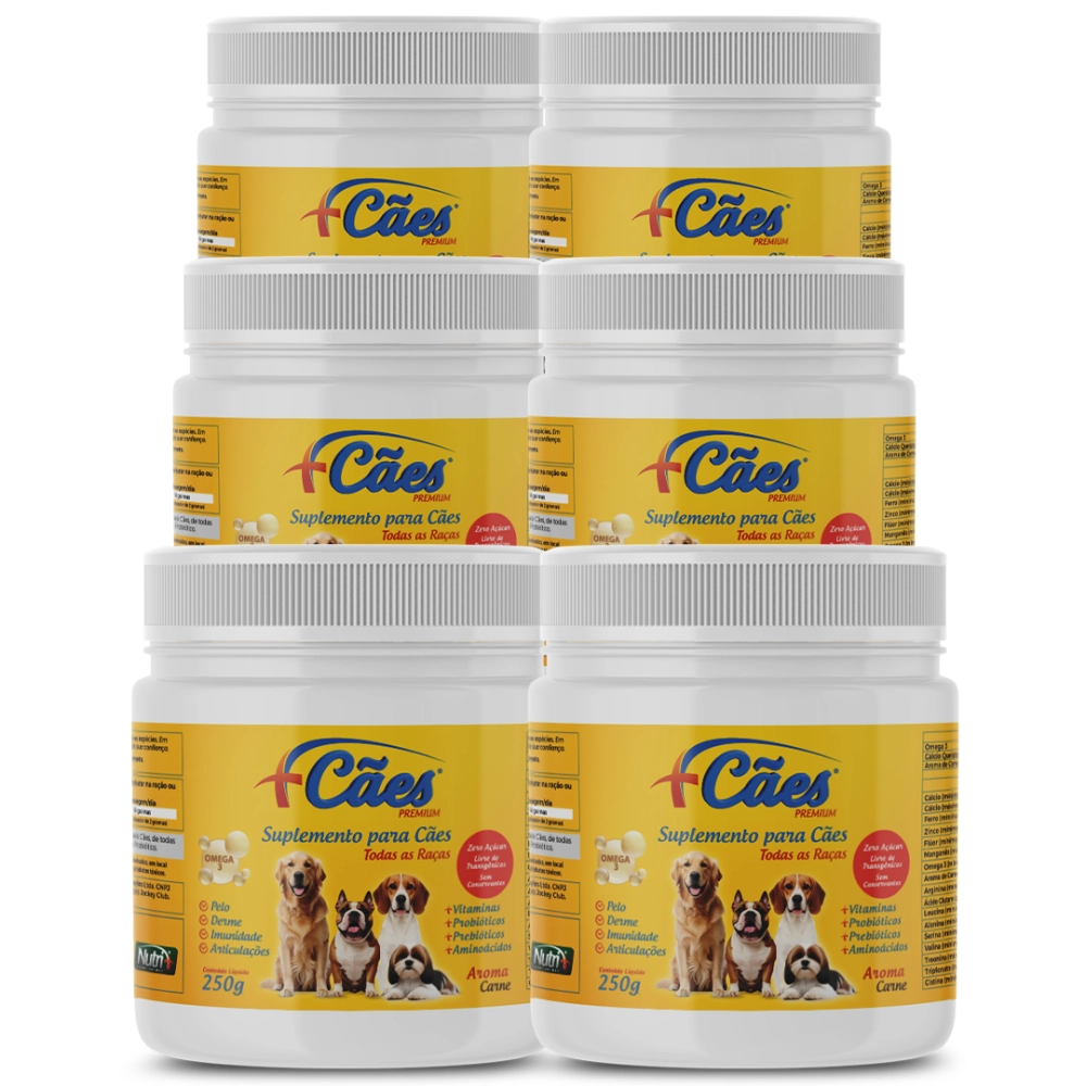 6 POTES 250G CADA DE SUPLEMENTO +CÃES (FRETE GRÁTIS)